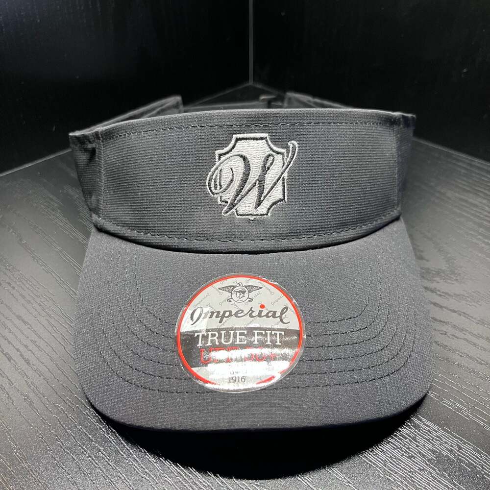 Imperial Winged Foot Golf Club True Fit UPF 50+ Visor Hat Black OSFA